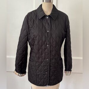 Elegant Black Quilted Burberry Black Jacket Small VGUC